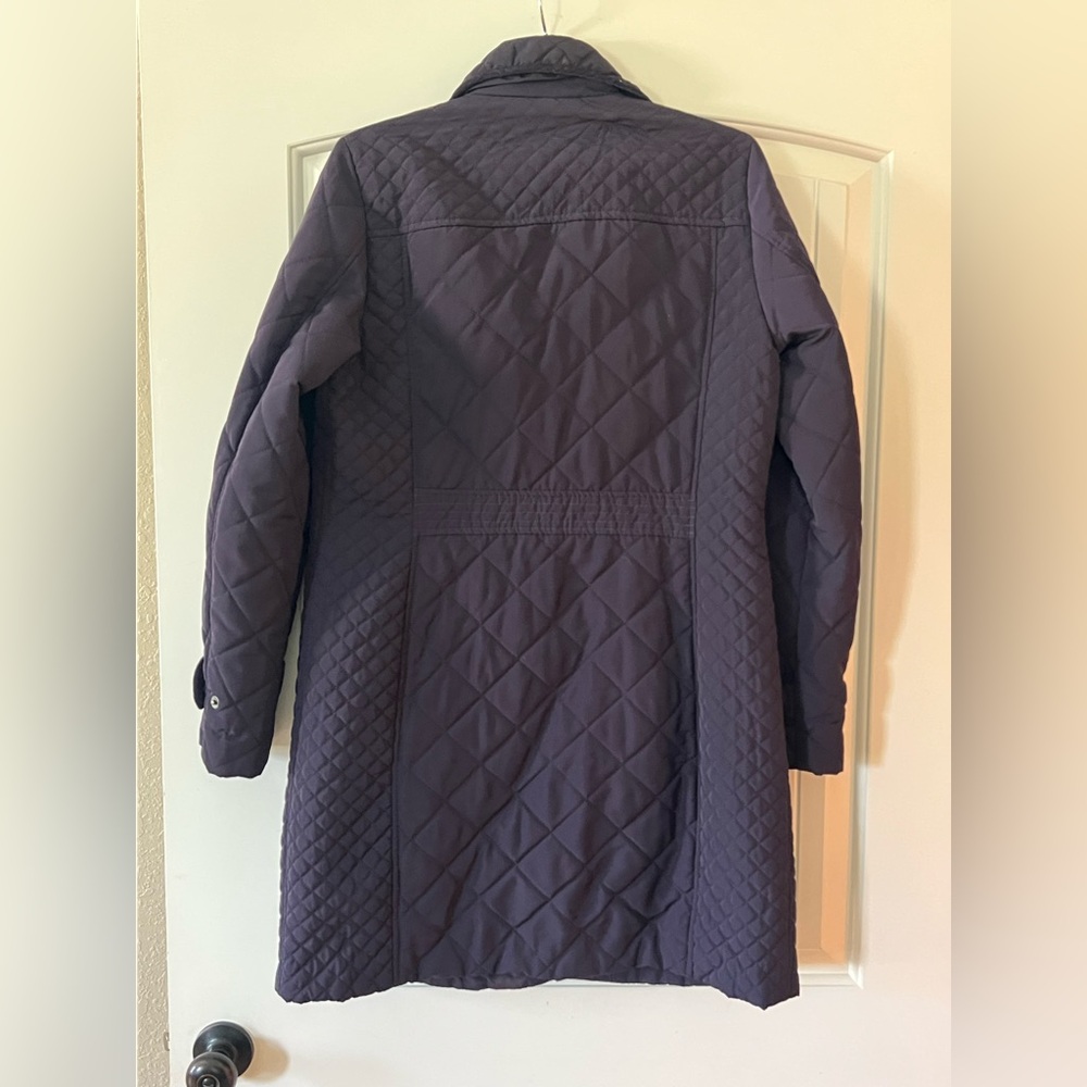 Ladies size 10- Lands' End quilted coat in a purple (eggplant) color - Picture 2 of 5